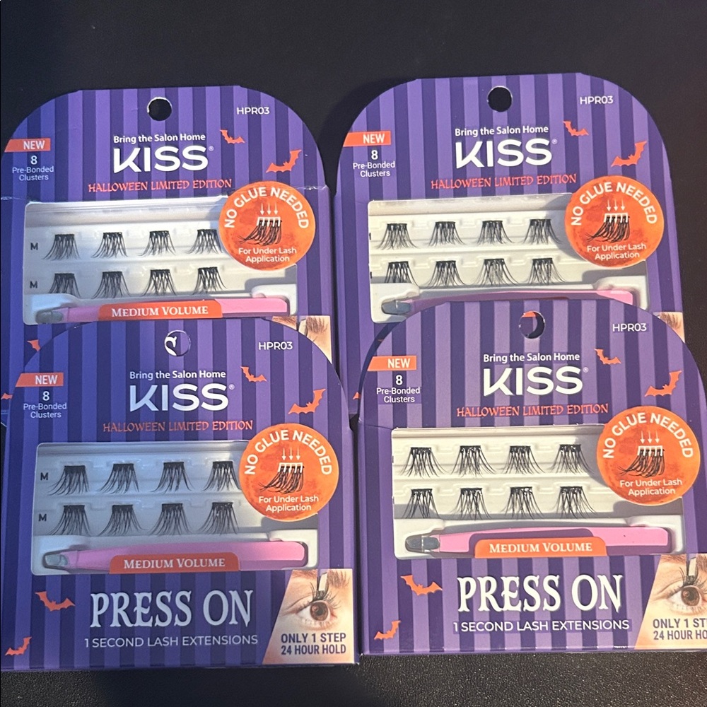 KISS Halloween Edition Press On Lash Extensions - Black